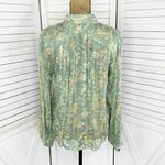 Rag and Bone  Sachi Pleated Floral Print Sheer Blouse Sage Green Small Photo 6