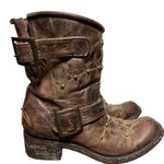 Old Gringo  Ankle Moto Boots Leather Embroidered Studded Semi Pointed Brown 7.5B Photo 1