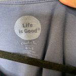 Life is Good Blue T Shirt Camping Mountains Sz Large V Neck Photo 2