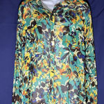 Kut From The Kloth Floral Pattern Button Up Blouse Size XL Photo 0