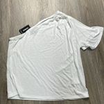 EXPRESS One Shoulder White T-Shirt Size XS Photo 6