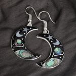 Retro Universe Starry Sky Crescent Hook Earrings Zinc Alloy Silver Plated Trendy Photo 4