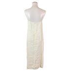 Jessica McClintock  Cream Slip Midi Dress Spaghetti Strap Small Slit Large Photo 4
