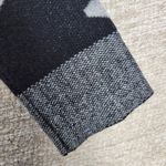 Lisa Todd Sweater Dress Medium Black Gray Heart Print Collared Long Sleeve Knit Photo 8