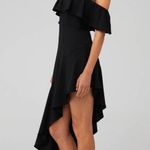 Amanda Uprichard  Camellia Off The Shoulder Midi Dress Black Womens Size Small Photo 1