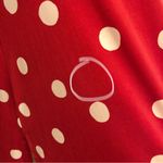 Oscar de la Renta  Faux Wrap Polka Dot V Neck‎ Tunic Red White Medium Photo 5