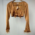 Camila Coelho NWT Camilla Coelho Kimmy Top‎ in Soft Gold Size Small Photo 3