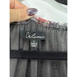 Calessa Dark Floral Velvet Bell Sleeve Tunic Top Women L Black Multicolor Boho Size L Photo 2