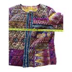 Ruby Rd   Womens Jacket Blazer  Open Front Yellow/Orange/Pink Quilted Photo 4