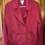 Chico's Red Double-Breasted Casual Chic Jacket Blazer Office wear Size 0 Photo 0