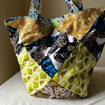 Handmade Patchwork Tote Bag Colorful Quilted Cotton Market Bag Boho Eco Photo 1