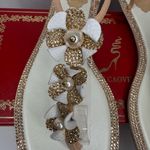 René Caovilla Leather Crystal Embellishments T Photo 2