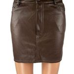 Urban Outfitters NEW  Motel Brown Faux Vegan Leather Mini Pencil Bodycon Skirt S Photo 0