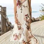 Johnny Was  GEORGIA  bloooms wave FLOUNCE maxi DRESS white floral boho M Photo 0