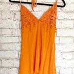 Trina Turk Orange Halter Top w/ Crochet Bust Photo 0