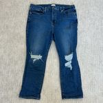 Good American  “Good Legs Crop Distressed” GLCI014T straight leg denim jeans Photo 1