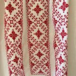Savana White Red Embroidered Ethnic Festival Long Sleeves Top SZ M #2490 White Photo 5