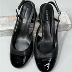 Madden Girl  Women's "Kitty" Block Heel Slingback Shoes Black/Black Patent-8M Photo 2
