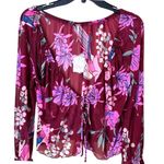Free People Women's Floral Print Of Paradise Tie Front Crop Top Photo 3