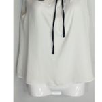 ZARA  White & Black Blouse‎ Women's XS Tie Neck Flowy Casual Top Academia Preppy Photo 2