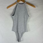 American Eagle  High Neck Waffle Knit Grey Bodysuit XS Photo 3