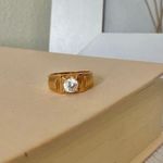 Signet Solitaire 14KHGE LINDCP Gold Vintage Ring “Amadea” Masculine Round China Jewelry Photo 4
