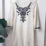EXPRESS  Lace Dress Black Aztec Southwestern Embroidery 3/4 Sleeve Photo 0