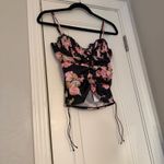 For Love & Lemons NWT - Melrose Pleated Bra in Black Floral Photo 3