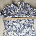 Coldwater Creek  Floral Butterfly Print Button Front Shirt Large Artsy Cottage Photo 6