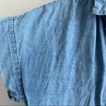 Madewell Central Linen Blend Chambray Button Front Shirt Dress XXS Photo 4