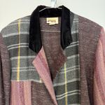 California Sunshine Patchwork Blazer Jacket Velvet Collar Plaid Textured Wool Blend Womens Small Photo 1