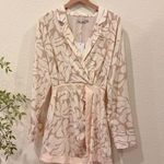 Mon Renn High Tide Mini Dress High Tide Print Stone Vacation Party Small NWT Tan Photo 0