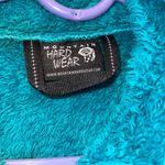 Mountain Hardwear fuzzy jacket womens small teal pockets full zip up warm Photo 5