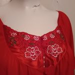 Vintage Kelly Reed 2 Pc Pajama Set-Medium-Embroidered Floral Yoke-Sheer-NEW Photo 2