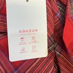 Long Sleeve Festive Lightweight Plaid Shirt/Blouse Red Size XL Photo 3