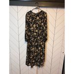 Who What Wear  Women Large Black Beige floral Print Long Sleeve Dress Office Work Photo 1