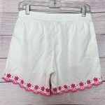 J.Crew Womens Linen Blend White Shorts with Embroidered Detail Hem Sz XXS Photo 5