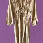 Universal Threads Women's Tie-Front Puff 3/4 Sleeve Midi Dress - Universal Thread size XS Tan Photo 1