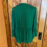 Spense bright green embroidered bell sleeve peasant top Size L Photo 7
