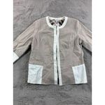 Chico's NWT  Linen Animal RV Lynette Jacket Tibet Taupe SizeL Reversible Photo 15