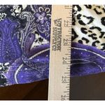 Womens Small Purple Mixed Media‎ Animal Print Full Zip Jacket Blouse Top Boho Photo 5