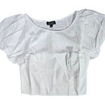 J.Crew  Fitted puff-sleeve‎ top in White 8 NWT Photo 0