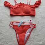 Cupshe NWT SMOCKED OFF-THE-SHOULDER BIKINI Photo 0