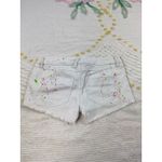 Rue 21  White Denim Shorts Paint Splatter Distressed Frayed Raw Hem Casual 01 Photo 5