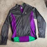 Pearl Izumi VTG Retro Cycling Jacket Sz Large Purple Green Windbreaker Full Zip Photo 0