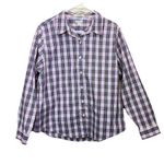 LL Bean Red White Plaid Long Sleeve Pinpoint Oxford Button Shirt LARGE PETITE Size undefined Photo 2