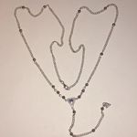 Silver Tone & Black Y Drop Pendant Boho Necklace Photo 5