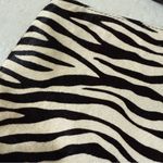 White House | Black Market Zebra Print Faux Fur Clutch / Wristlet Photo 1