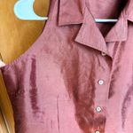 Relativity Womens Red Silk Sleeveless Button Front Collared Vest Size M Photo 2