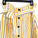 VICI TEC Dolls Yellow White Vertical Striped Button Tie Waist Mini Skirt Medium Photo 2